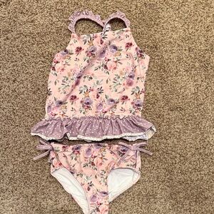 Cheeky Plum Floral Swimsuit with Ruffles